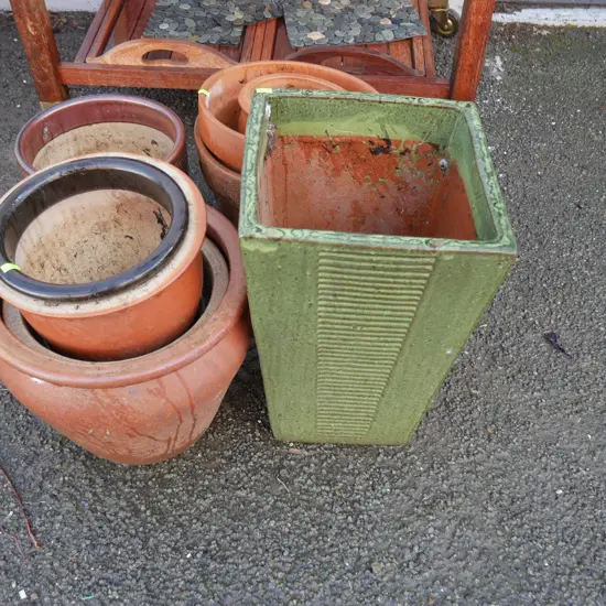Assorted plant pots