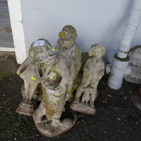 4 garden statues