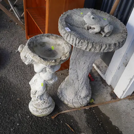 2 bird baths