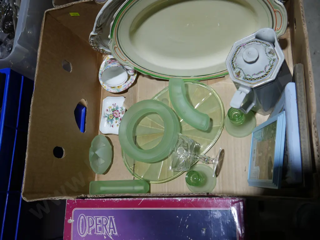Green glassware, platters etc Image 1++