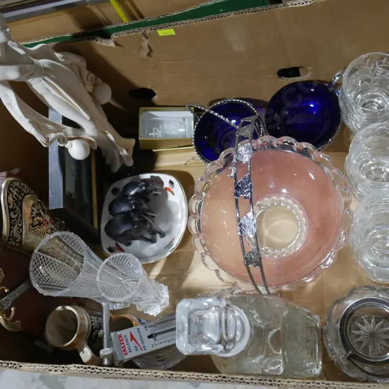 Glassware, figurine etc
