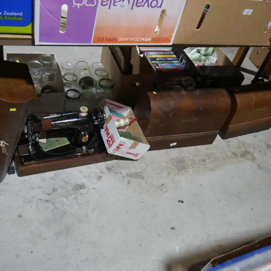 3 Singer sewing machines