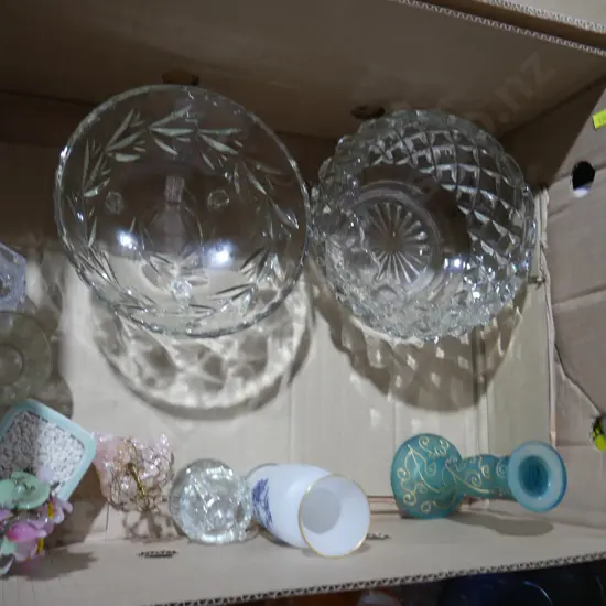 Glass bowls etc