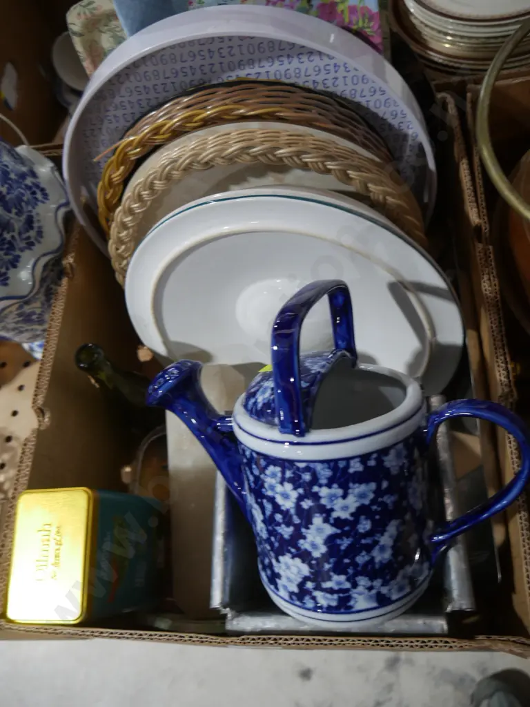 Blue and white watering can, serving trays etc Image 1++