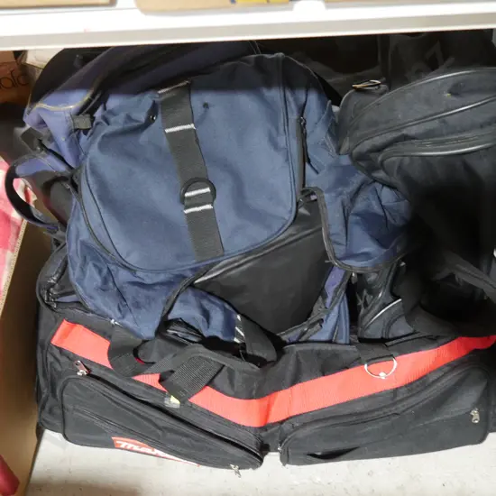 Assorted sports bags