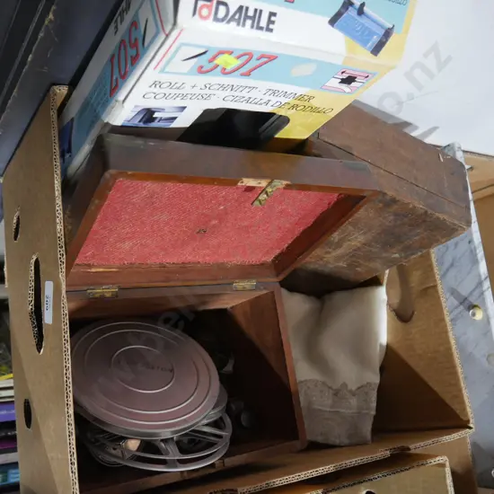 Wooden boxes etc