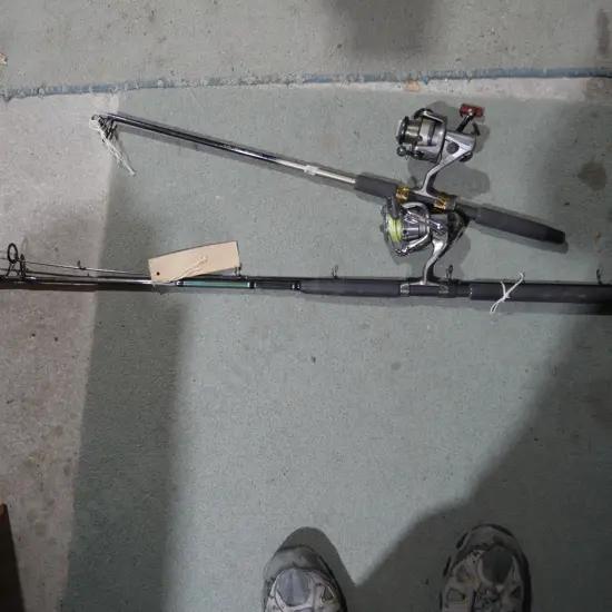 2 fishing rods with reels