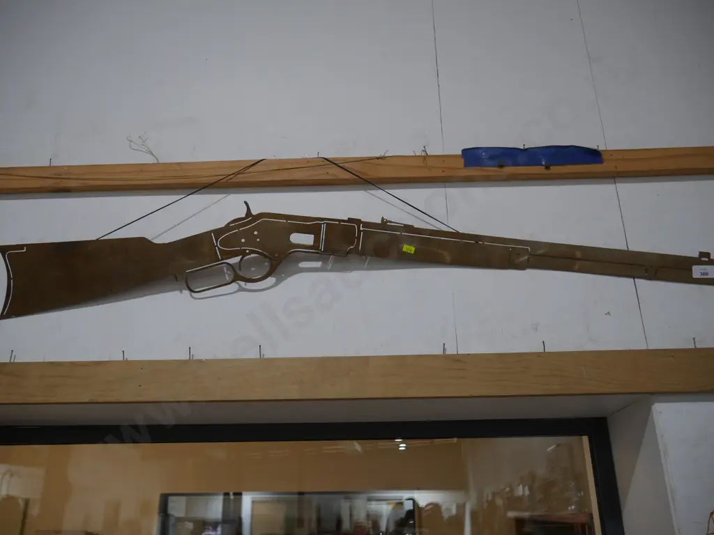 Metal laser cut gun wall art Image 1++