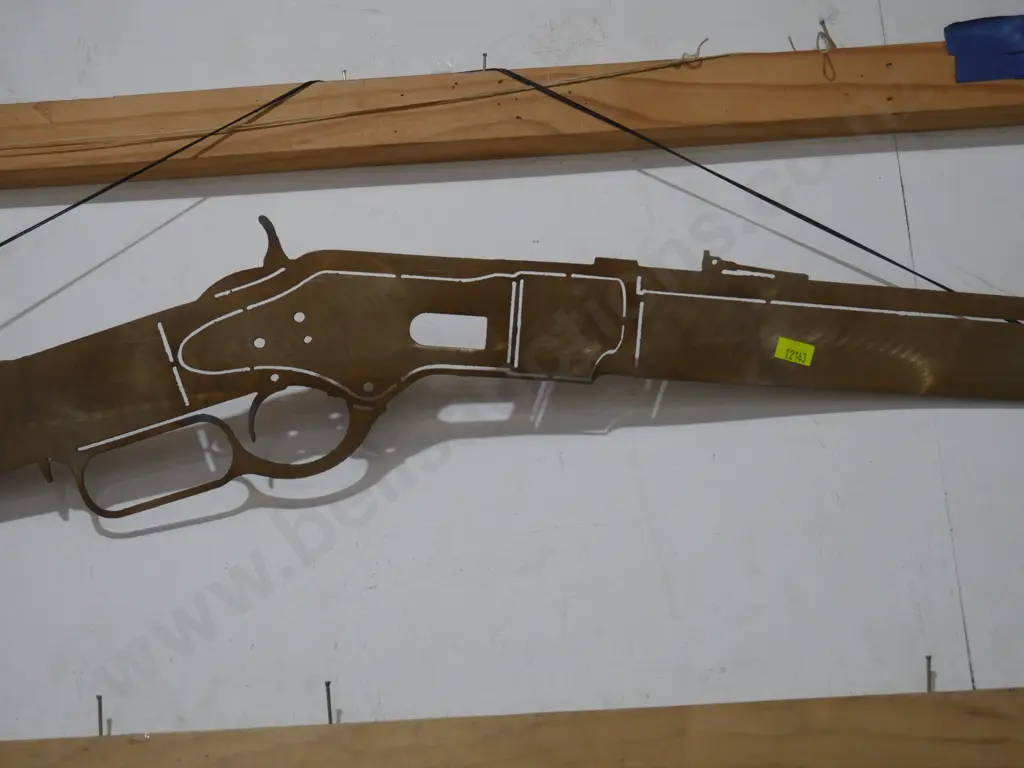 Metal laser cut gun wall art Image 1++