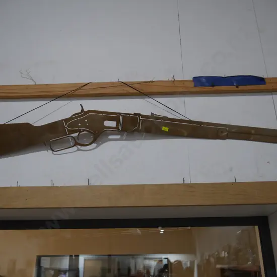 Metal laser cut gun wall art