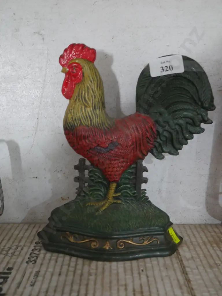 Cast rooster door stop Image 1++