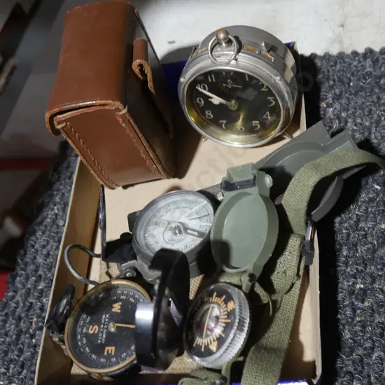 Compass, clock