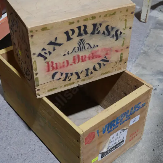 Two wooden boxes