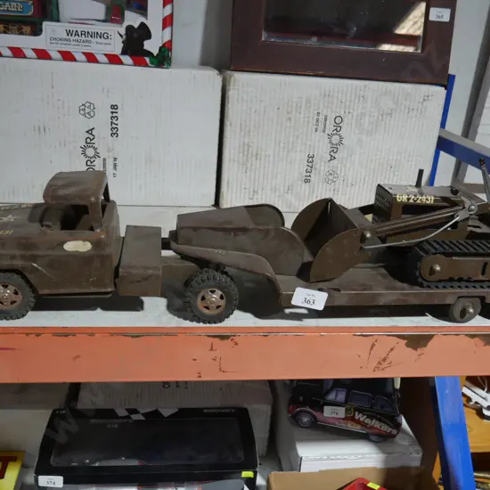 Tonka hauler and bulldozer