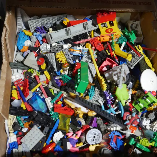 Box of toys, Lego bits etc
