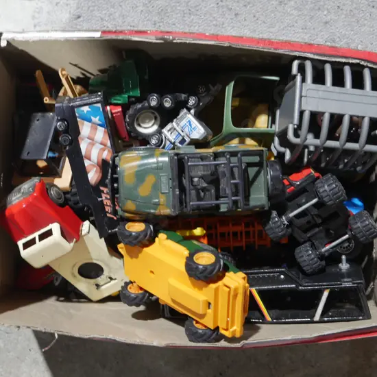 Box of toy cars
