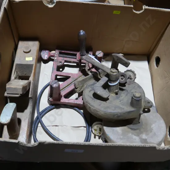Hand crank bench grinder, wood plane etc