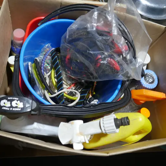Buckets, cleaning and garden liquids etc