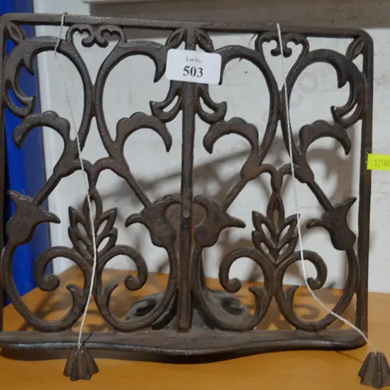 Cast iron cookbook stand