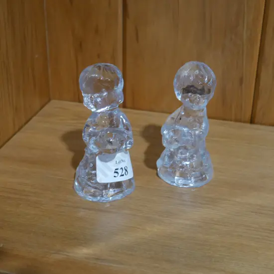 Boy and girl glass figuring ornaments