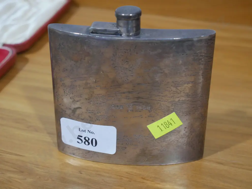 Sterling silver hip flask Image 1++