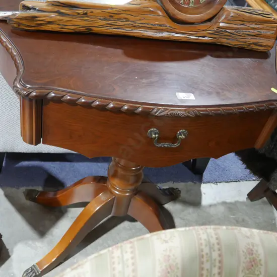 Pedestal rope edge hall table