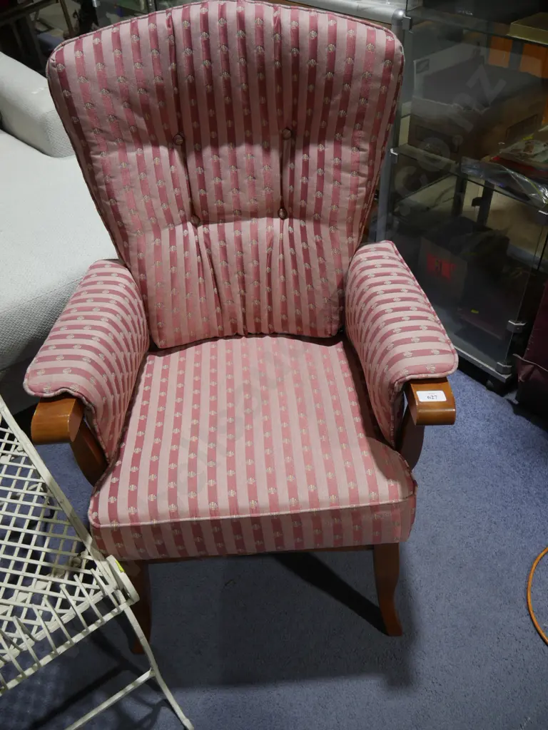 Pink striped armchair Image 1++