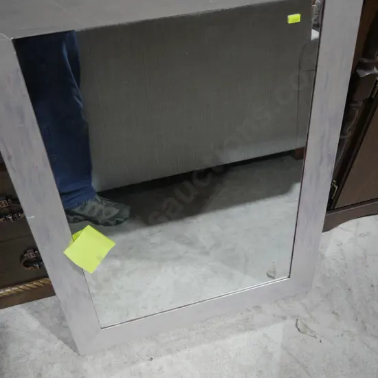 Wood framed mirror silver
