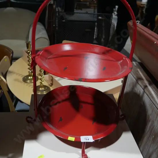 Two tier red tray