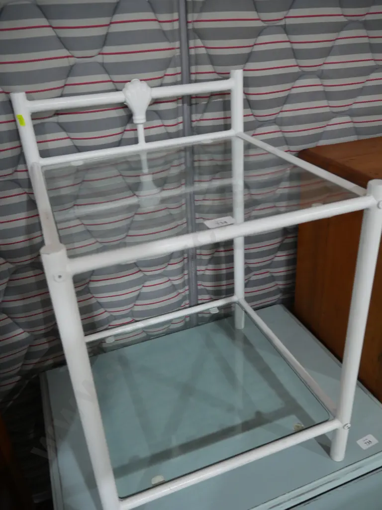 2 tier glass top bedside table Image 1++