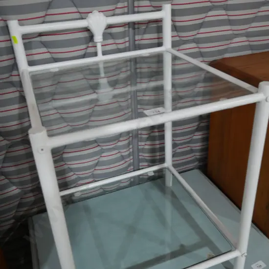 2 tier glass top bedside table