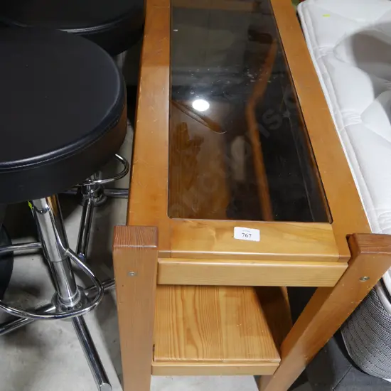 Glass top hall table