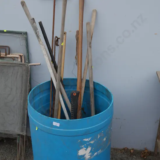 Garden tools and drum