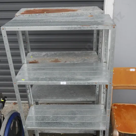 2 metal shelves