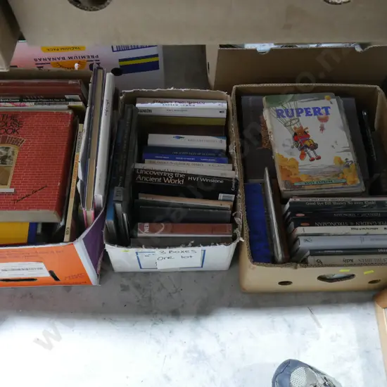 3 boxes of books