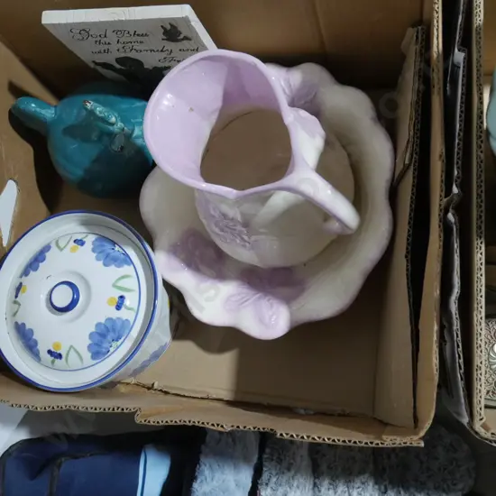 Washbowl and jug etc