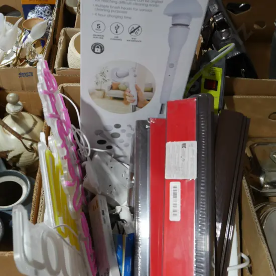 Long handle cleaning brush, light up signs etc