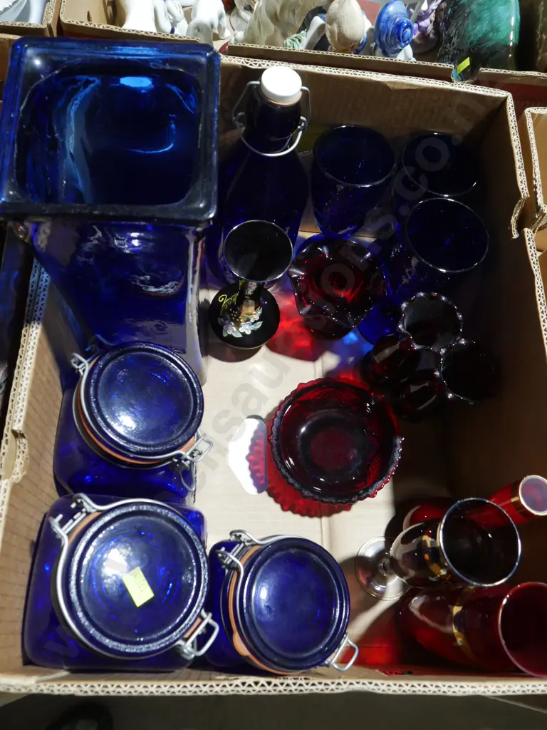 Blue and red glassware Image 1++