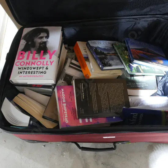 Suitcase of books