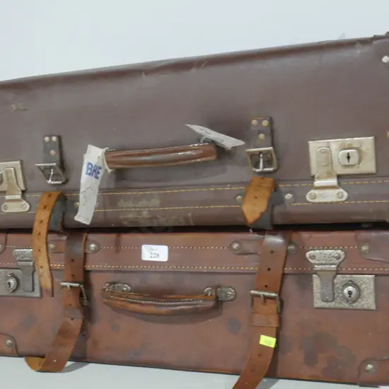 Two leather suitcases