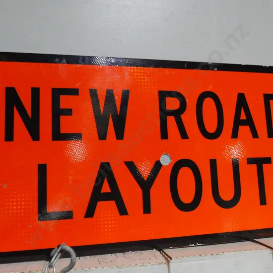 New road layout sign