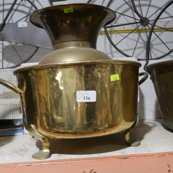 Brass jam pan and vase