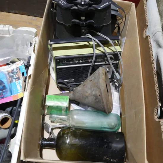 Binoculars, radio etc