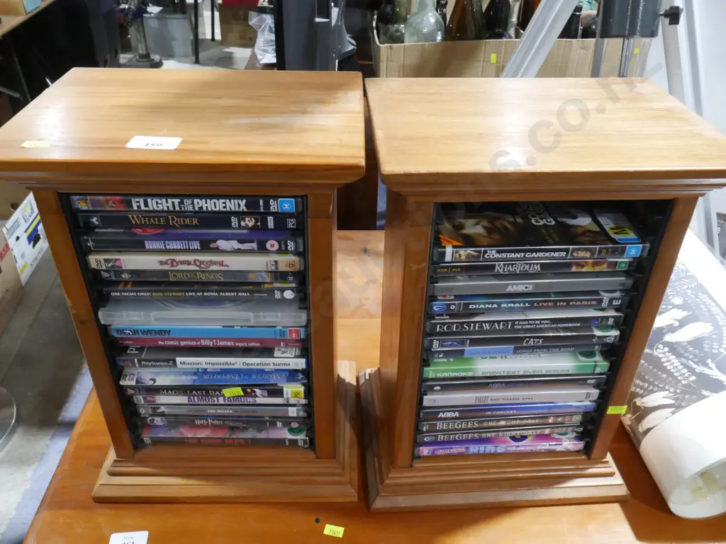 2 DVD Racks with DVDs Image 1++