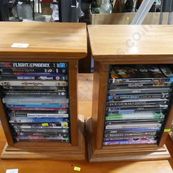 2 DVD Racks with DVDs