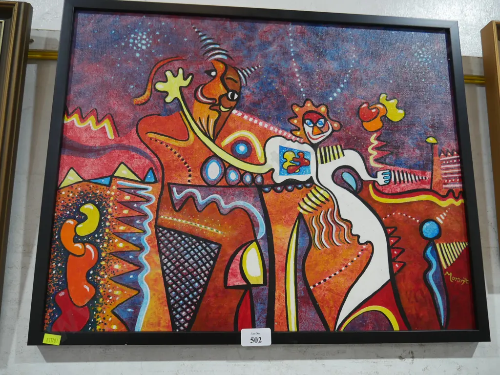 Oil painting by Keith Morant, the new dress, 1975 Image 1++