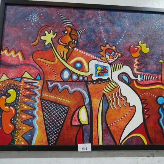 Oil painting by Keith Morant, the new dress, 1975