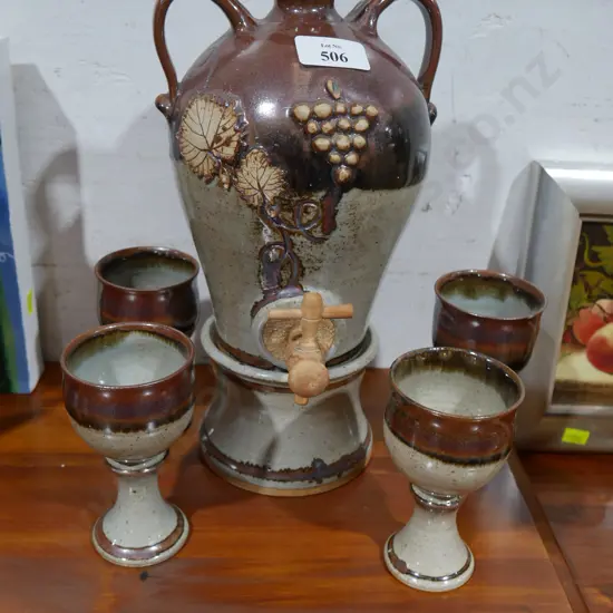Pottery decanter set