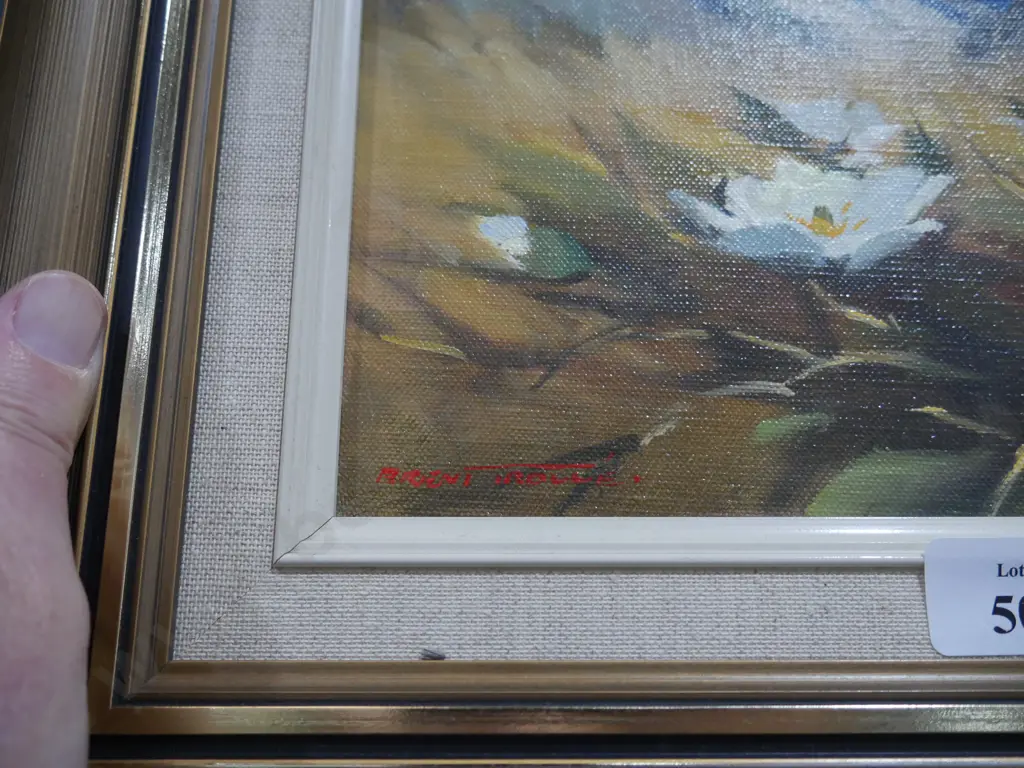 Framed oil painting, Brent Trolle, Mt Cook Lilly Image 1++