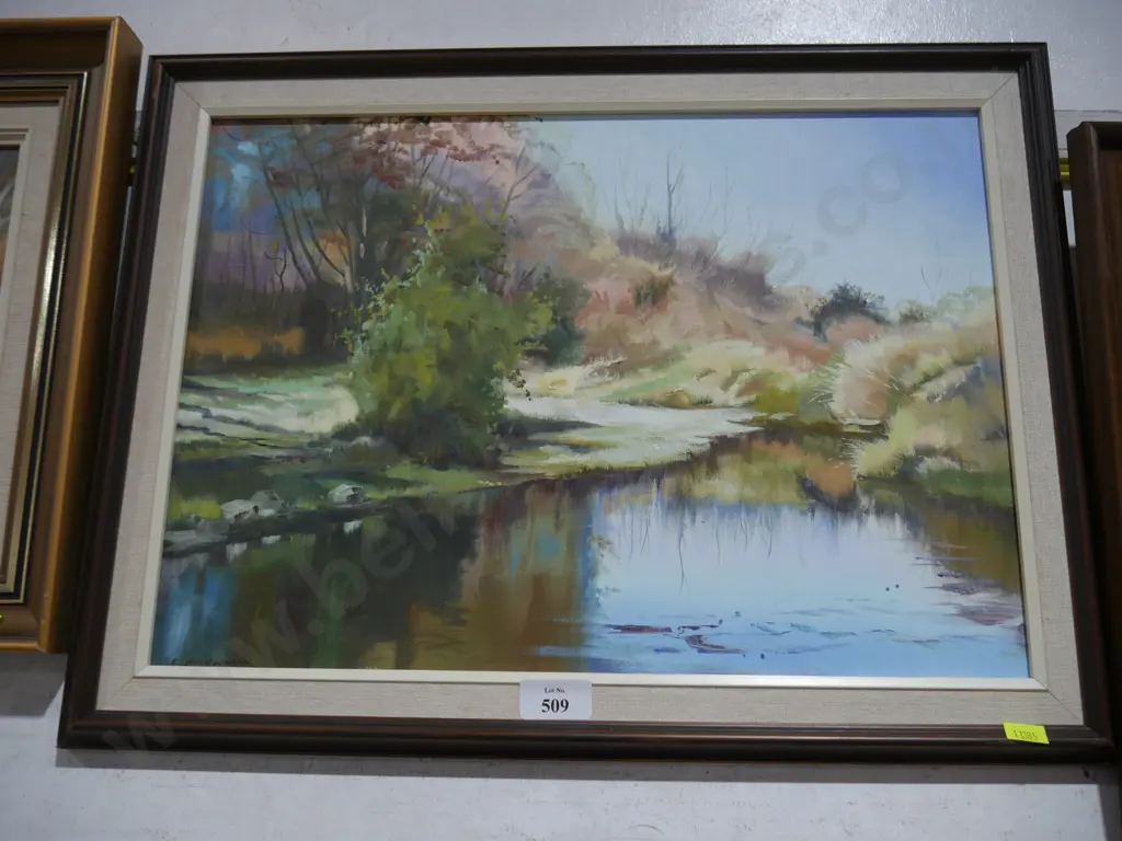 Framed oil painting, C Pickworth Image 1++